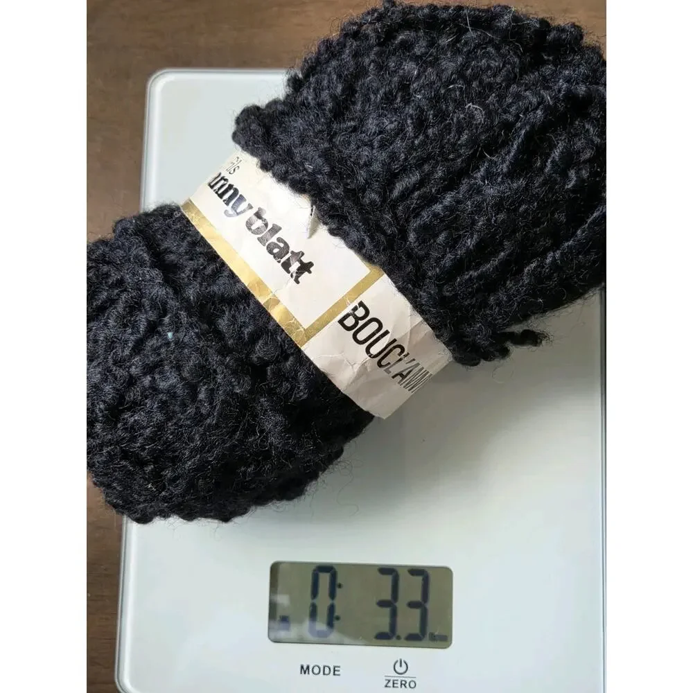 Vtg Fils Anny Blatt Boucl’Anny Black Wool Blend Chunky Novelty Yarn Lot France